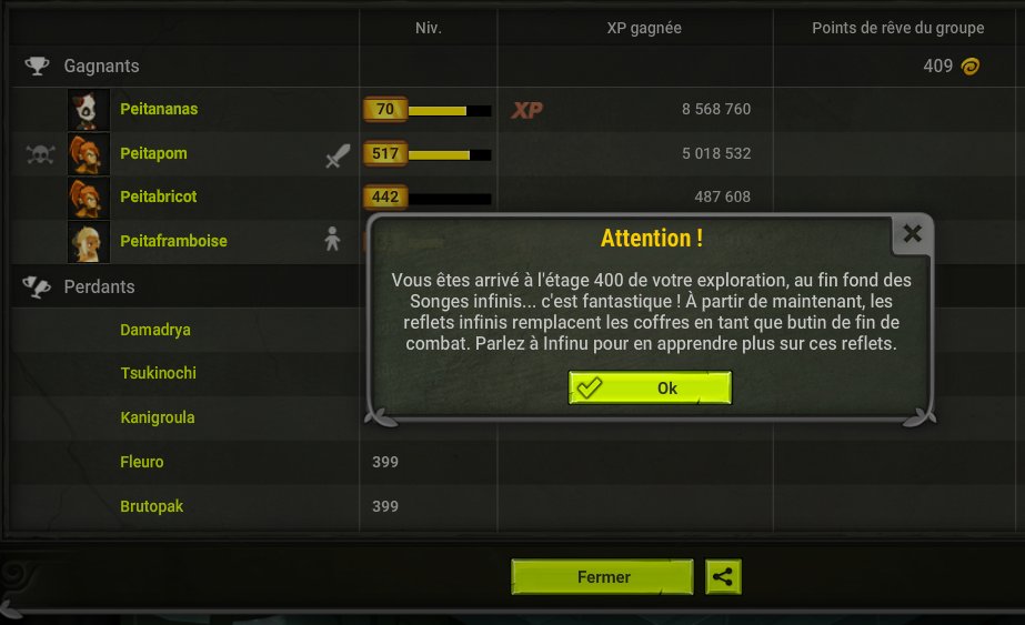 Melonpsahtek's tweet photo. Content d'avoir pu aller au bout de ma première exploration des songes. Franchement sympa, beaucoup de stress à chaque étage à espérer des boss faisable :D Opening ce soir ! @DOFUSfr #DOFUS #Furye Mais maintenant let's go PWAK ! https://t.co/QvrHWMp6Lz