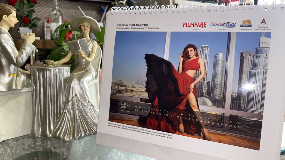 AshwiniAher31's tweet photo. Putting behind the Covid-blues, the fashion Calendar meant for millennials, had successfully done it’s Launch #filmfaremiddleeast #filmfareme #Dubai #calendar2021 #AshwiniAher #March2021 Also my #FirstTweet https://t.co/CJRKRlWh4a