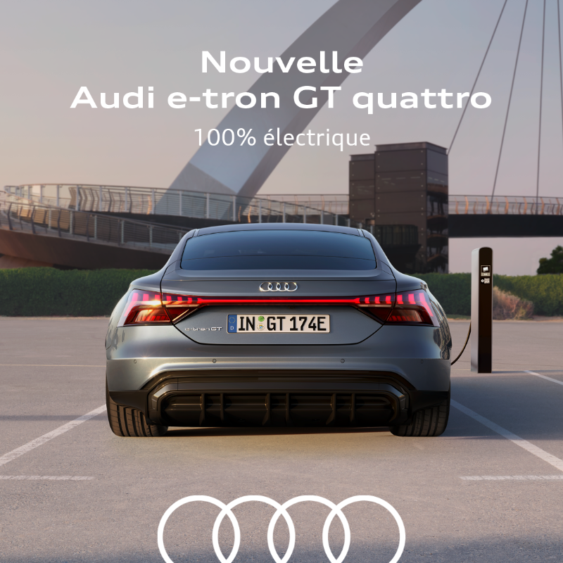 AudiFrance's tweet photo. Nouvelle Audi e-tron GT quattro 100% électrique. Les idées construisent le futur.
