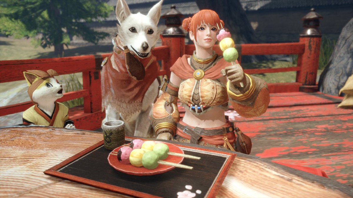 おちなつ テキーラちっち モンハンのキャラメイク は1時間かけて銀魂の神楽っぽくしたヨ 太刀使いの神楽ちゃんネ オトモガイルの名は さだはるにしたアル さぁ 一狩り行くヨロシ モンハンライズ モンハン Mhrise