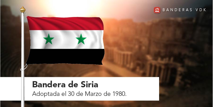 BanderasVDK's tweet photo. ¡FELIZ DÍA DE LA #BANDERA DE #SIRIA! 🇸🇾

Adoptada el 30 de marzo de 1980. La bandera está formada de cuatro colores, tres en franjas horizontales (rojo, blanco y negro) y el cuarto en dos estrellas verdes.

ℹ️ ¿Quieres una bandera de Siria?https://t.co/WRwUb1If8V

#banderasVDK https://t.co/xverzg4kCa