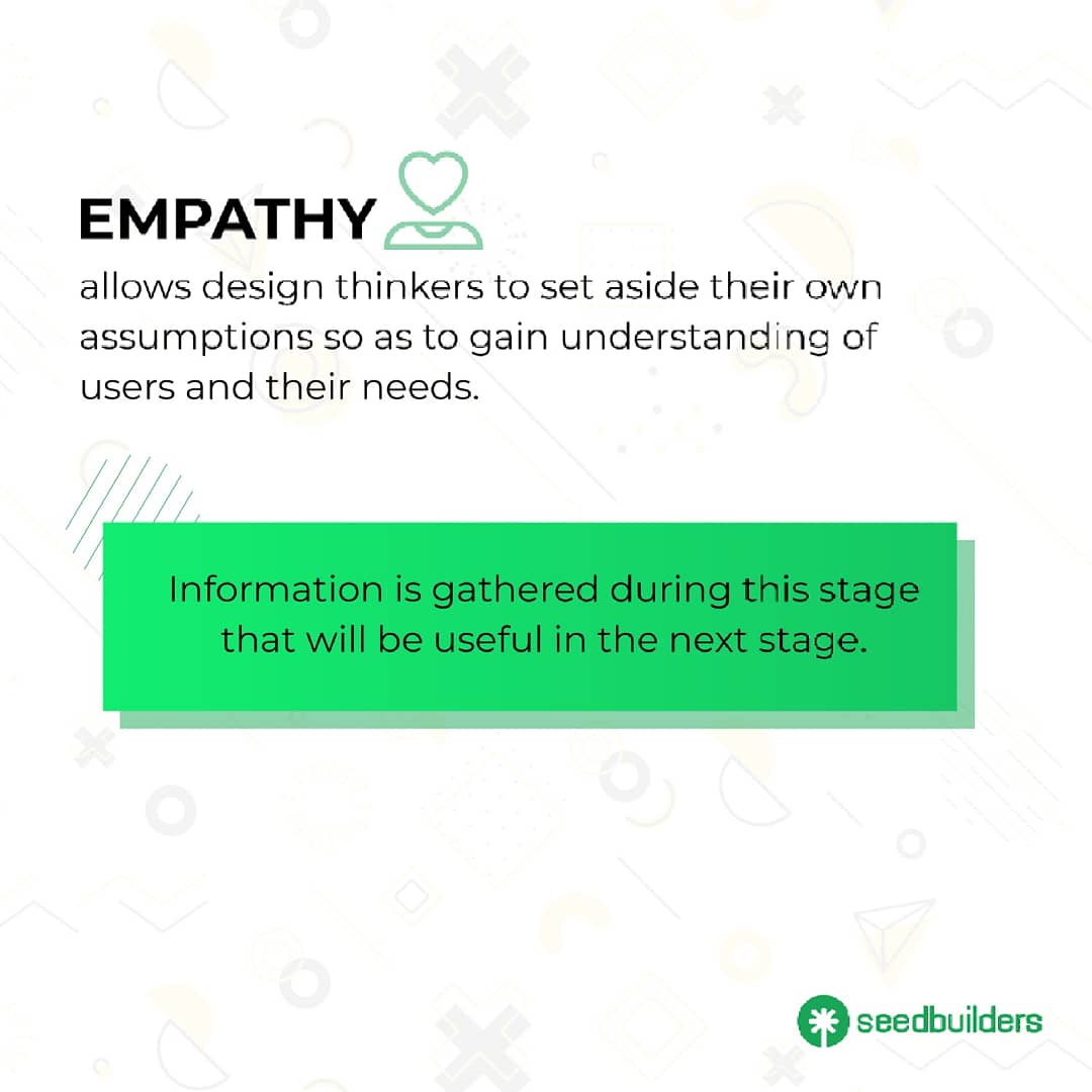 seedbuildersng's tweet photo. Design Thinking : 1st step (Empathy).

What does empathy mean to you?

#designthinking #solutions #products #empathy #seedbuilders #abuja https://t.co/X3sPzR5XOd