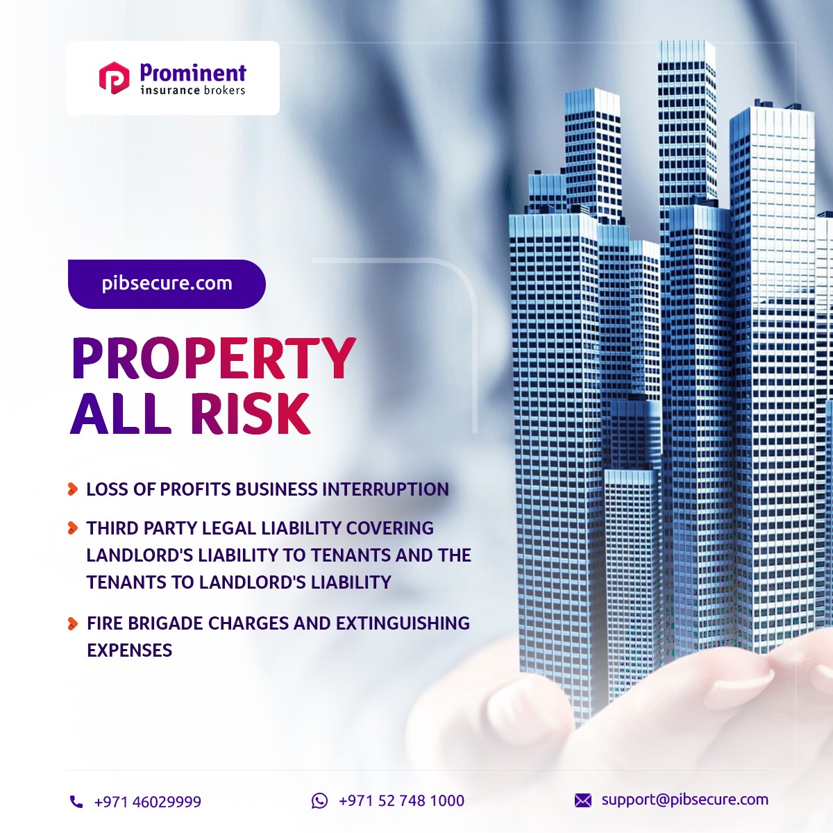 ProminentInsur1's tweet image. Property All Risk Insurance covers all accidental physical loss of or damage to the Property Insured whilst situated at the premises.
#propertyallriskinsurance #allriskinsurance #pibsecure #dubai #uae