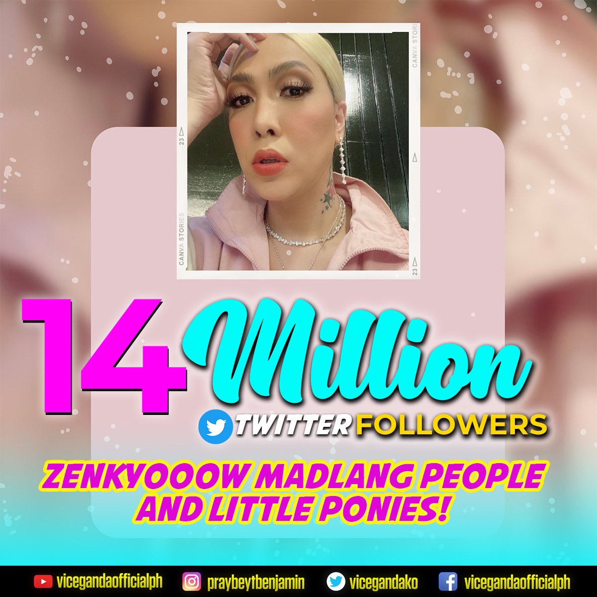 vicegandako's tweet photo. 14 Million Twitter Followers and 5Million Youtube Subscribers

Grabe yung Bday gift nyo sakin!!! 
Eksaheradang ZENKYOOOWW
sa inyong lahat!!! https://t.co/4l72I1PQ4N