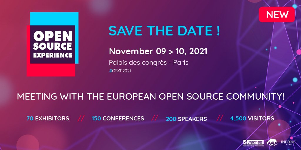Pole_Systematic's tweet photo. Open Source Experience #OSXP2021 avec le @HubOpenSource @Pole_Systematic & #656Editions 👉Pour donner à l'ensemble des acteurs de l'#opensource un espace de visibilité, de partage, de valorisation et de connaissance ! https://t.co/3N710nyk6T