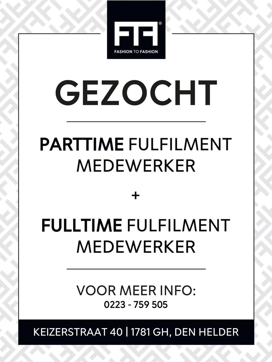 Parttime en fulltime. Klik op foto voor vacature. #denhelder #noordholland