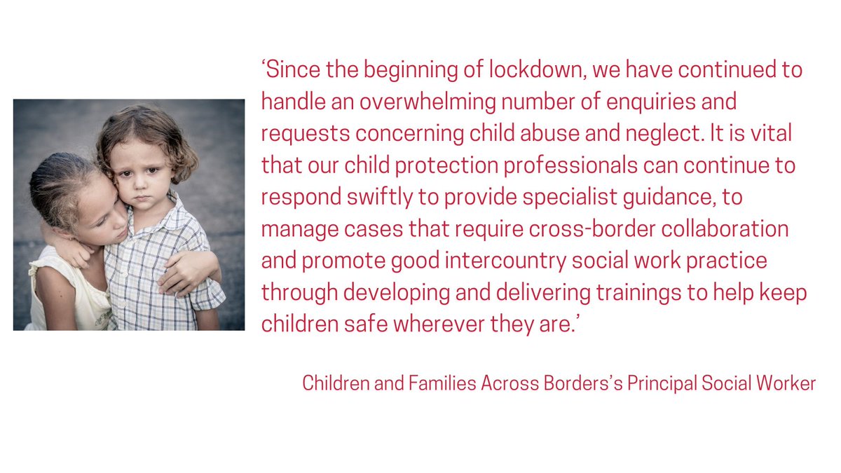 CFABUK's tweet photo. For children who have become separated from their families, this pandemic has been devastating. As the only UK member of the International Social Service network, please support us so we can help more children: https://t.co/Hhq7XUVJzZ #InternationalChildProtection https://t.co/6br1uyvLwr