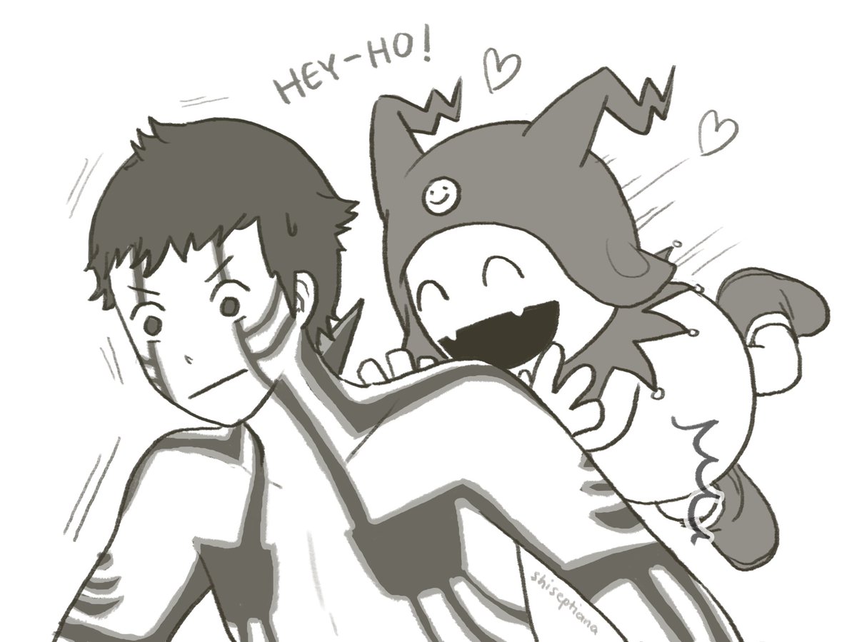 cleaning up my art folder and found this old fanart of SMT III nocturne... I forgot I drew this but I think it's cute