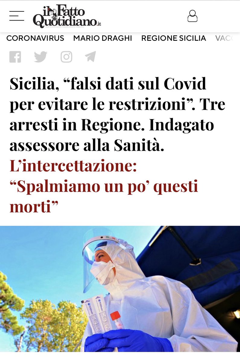 Da siciliana sono scioccata per quello che è successo in #Sicilia... bisogna accertare subito le responsabilità. 
I siciliani non meritano questi rappresentanti politici! #Razza #COVID19 #pandemia