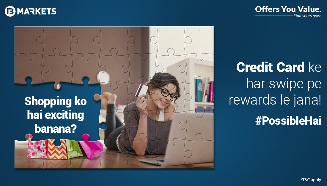 BajajMARKETS's tweet photo. A #CreditCard that gets you #excitingdeals & #rewardpoints with every purchase?
#FinservMARKETSApp download karlo kyuki ye #PossibleHai! click https://t.co/GLk3o7NrJC
#SuperApp #Shopping #SpendAndEarn #GetPoints #Secure #Future #FuturePlanning #TaxSaving #Credit https://t.co/d1vkXBrAHk