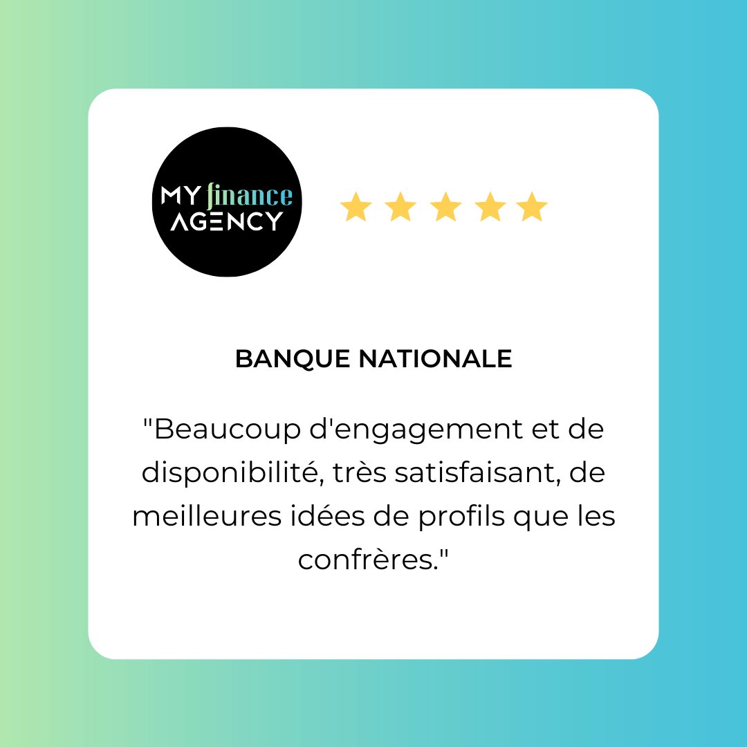 MyFinanceAgency's tweet photo. [VOTRE AVIS COMPTE] 📣

Soucieux de la qualité de nos échanges et de notre accompagnement, mais aussi de l'expérience candidat que nous proposons, nous vous avons laissé la parole ! 

Plus de retours avec nous 👉 https://t.co/dRiPPDOe1c

#finance #rh #testimonials #offreemploi https://t.co/Zl9n39vHHi