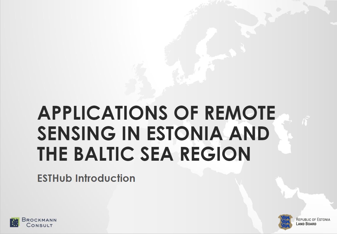 BrockmannCon's tweet photo. This year's #ESTHub training on EO data processing for Estonian governmental organisations takes place online today! Our colleagues Thomas and Jan will lead the complete training. ESTHub is the Estonian #Sentinel data mirror with data distribution and #Calvalus processing system. https://t.co/7UpsQJsnwO