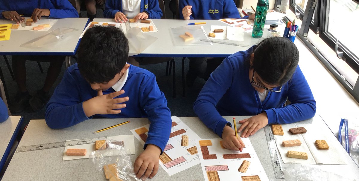 gfprimarycov's tweet photo. 5H have been looking at the perimeter of biscuits. Some of them also began to create their own shapes out of masking tape and calculate the perimeter. 🍪📏 #GFMaths #GFYear5 https://t.co/HvQbnKuqxU