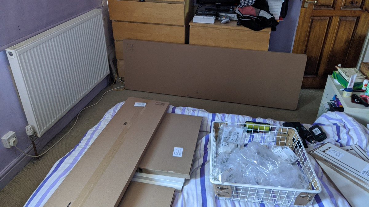 CannonFodder's tweet photo. IKEA SMASTAD wardrobe (build part 1)
First collect tools together and sort Tom's room before the install starts. Tom's room is the box room and is about the size of a large box! Going to have to build carcass in another room.
#IKEAbuild https://t.co/9pnSHIWovf