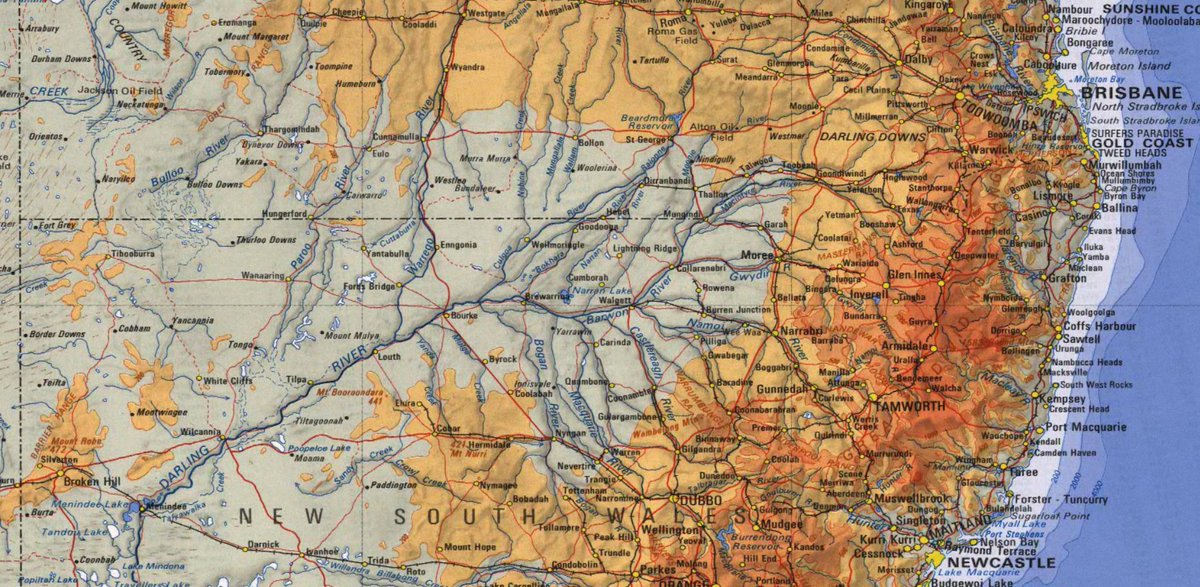 The Barwon is the next below the Macintyre in the European naming chain applied to the Baaka. Along the border rivers it goes: Dumaresq, Macintyre, Barwon, Darling. Down the Queensland chain, it's: Condamine, Balonne, Bokhara/Culgoa, Barwon, Darling. A map helps: