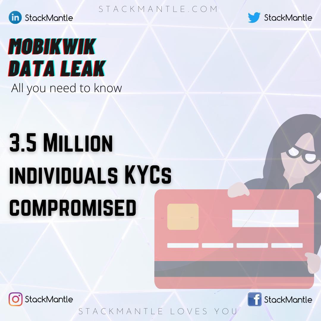 stackmantle's tweet photo. Did u have an account on mobikWik? Here's what you need to know about mobiwik's data leak,

Follow 👉 @stackmantle for more informational stuff like this

#mobikwik #data #dataLeak #privacy #compromised #databreach #elliottalderson https://t.co/duBEEzOGV3