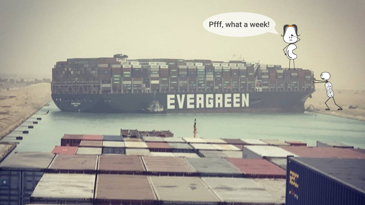 CornhouseBV's tweet photo. The #EVERGIVEN is finally free! Traffic in the #SuezCanal is starting again. It will take a couple of days for things to get back to normal, but it is great news for the market considering that the #freight situation and prices were already exceptional before this. https://t.co/xPbnetUcLw