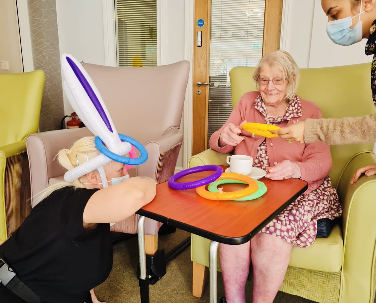GoldendaleHouse's tweet photo. Easter is in full swing here at Goldendale House! 🐣

Residents have been playing Easter hoopla which has put a smile on all of our faces. 🐰

#GoldendaleFamily #GoodFriday #EasterActivities #StokeOnTrent #Staffordshire #CareHomesUK #CareHomeActivities #HappyEaster https://t.co/tJd2HGhLis