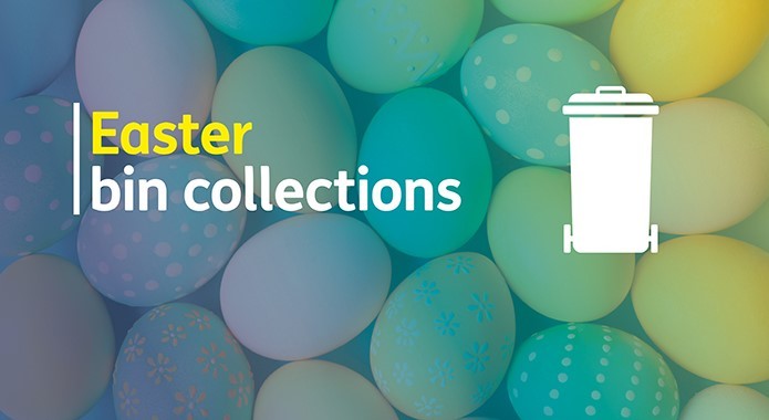 **EASTER BIN COLLECTIONS - PLEASE RT**
Bins/boxes due Easter Monday 5 April will be done Saturday 3 April instead - please leave out for collection then. All collections are as normal Good Friday 2 April &amp; Easter Tuesday 6 April. View all holiday hours at ow.ly/XXa550E8863