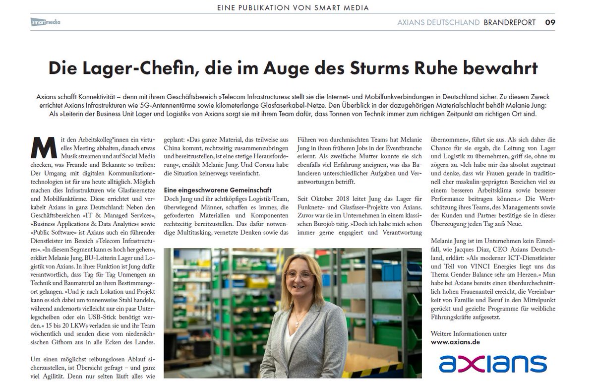 JacquesDiaz5's tweet photo. Mir liegt das Thema #GenderBalance besonders am Herzen. Ich freue mich sehr, dass DIE WELT gestern über eine weibliche Führungskraft bei @AxiansDE berichtete. https://t.co/dWxg61XcXI 
#womenempowerment #womeninbusiness #genderequality https://t.co/NxgwjA30fQ