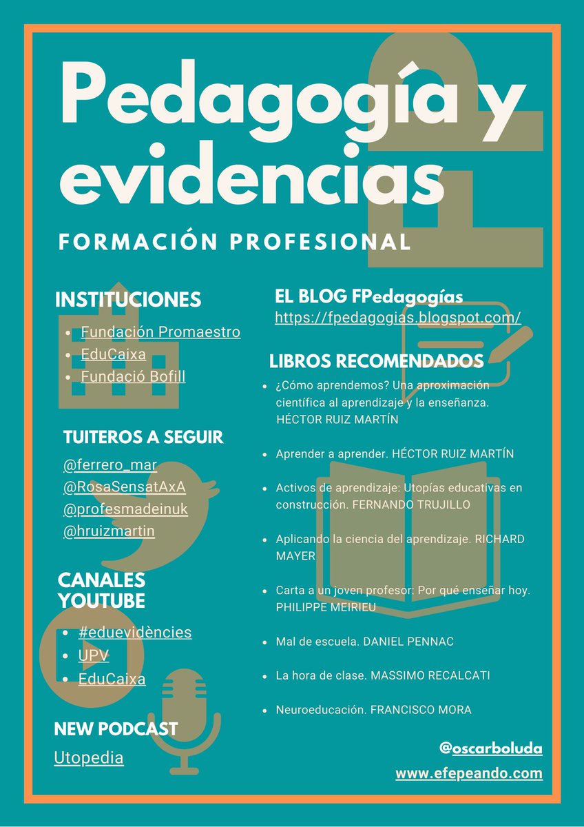 oscarboluda's tweet photo. Recursos sobre evidencias educativas y pedagogía mostrados hoy en #TrobadaFOL https://t.co/LFP0qv3MFW