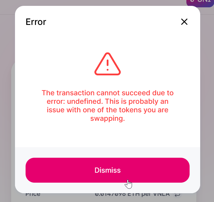 CFinance98's tweet photo. @IncomeSharks @havvoqa @supertris10 I get this error when trying to swap. Any ideas? https://t.co/qe49wfm7K0