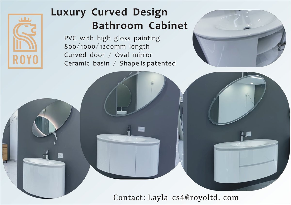 Luxury curved design #bathroom_vanity #bathroom_cabinet