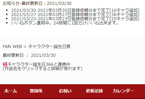 キャラ誕表 Charadayfan Twitter