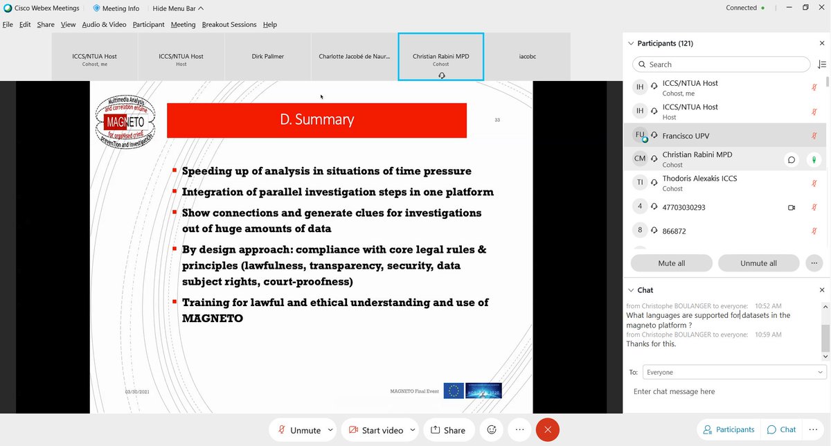 Summarizing the MAGNETO platform Demonstration in the MAGNETO Final Event! Some more really interesting conversations and presentations are planned to follow. #event #innovation #ai #MachineLearning  #ArtificialIntelligence