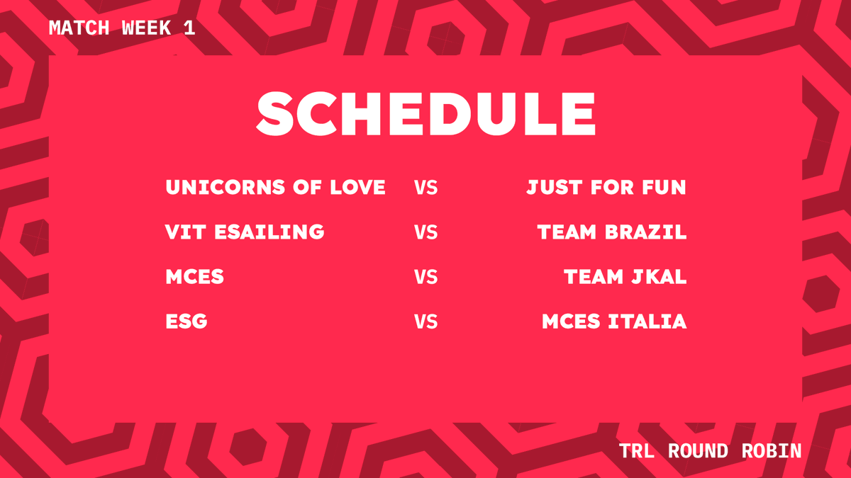 Match Week 1 of the TRL Round Robin is underway!

Some exciting matches to be sailed this week. Who do you think will win?

#esailing <a href="/sailranks/">Sailranks | made for esailing 🎮⛵</a>