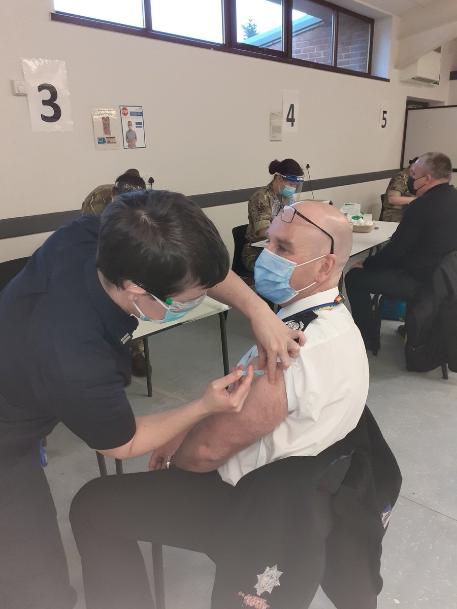 CumbriaFire's tweet photo. Since the opening of Penrith's MVC last Thursday, Cumbria FRS employees have administered over 300 COVID-19 vaccinations! 👏 

This week, more staff will be undertaking their vaccination training to enable us to further support our communities. #NotJustFires #ReadyWillingAble https://t.co/TGzOQmbc3n