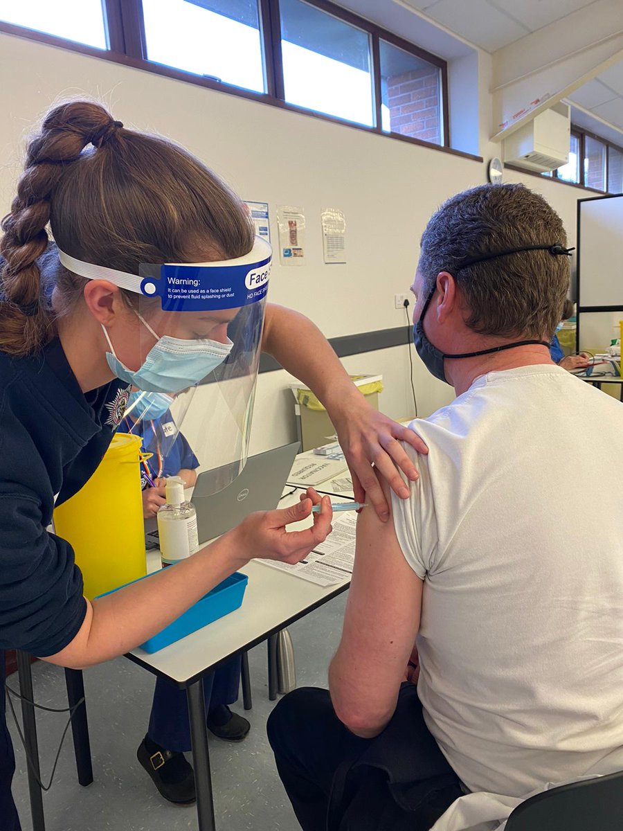 CumbriaFire's tweet photo. Since the opening of Penrith's MVC last Thursday, Cumbria FRS employees have administered over 300 COVID-19 vaccinations! 👏 

This week, more staff will be undertaking their vaccination training to enable us to further support our communities. #NotJustFires #ReadyWillingAble https://t.co/TGzOQmbc3n