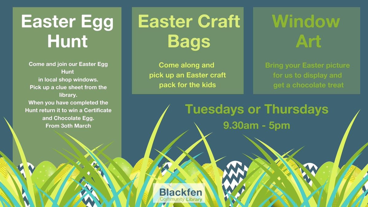 HelloBlackfen's tweet photo. We have lots going on for Easter, pop by and get involved. https://t.co/qhr4XX8hni