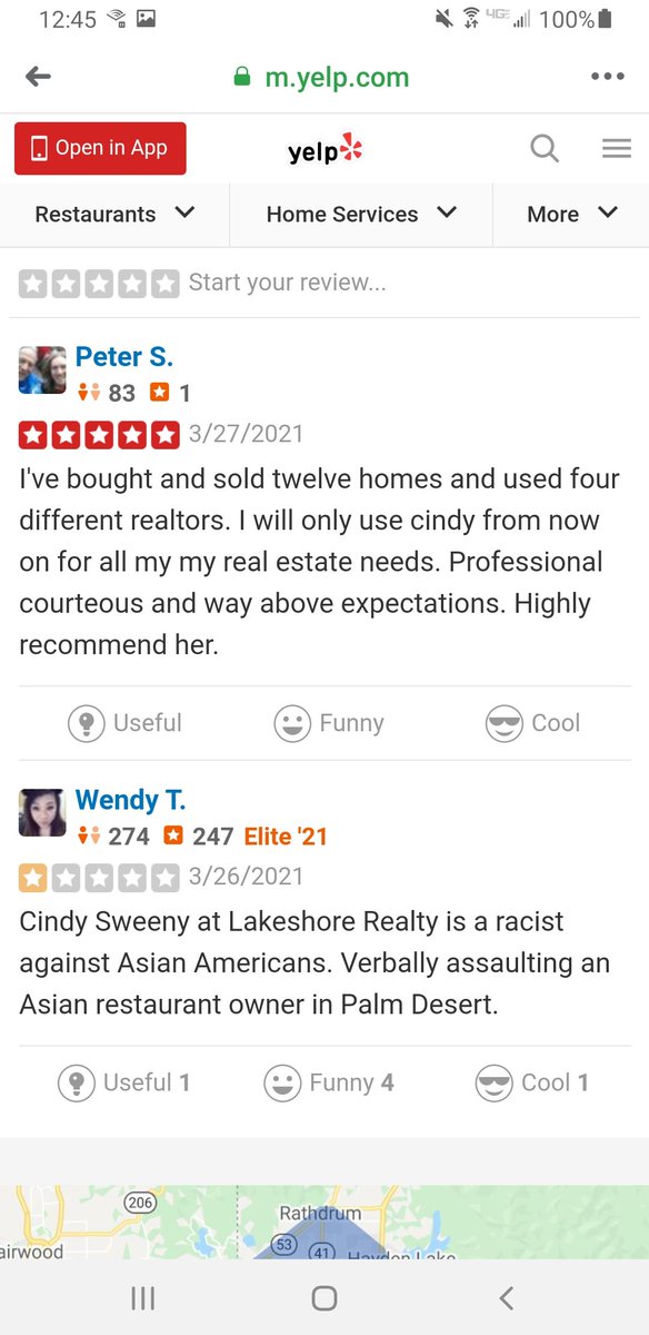 WendyTung4's tweet photo. @NorthIdahoCindy Naughty racist Cindy. Your realtor husband is the only 5 star review on your Yelp. Is he saying you (his wife) is his preferred realtor... even though he's a realtor himself? Or he's lying to save your job? #StopAsianHate #fireracists https://t.co/EcphMf3jiW