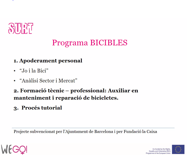 Fundacio_Surt's tweet photo. "La reparació de les bicis és un nínxol de mercat atractiu com per establir-lo com a diana professional, requereix un ampli contingent de persones que es dediquin a reparar-les", afirma @MerGarau 🟣🚲 https://t.co/Oc1n1Lwhke