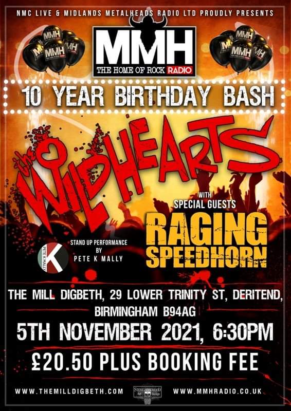 MickTheMinotaur's tweet photo. @MMH_Radio Proudly Presents Our 10 Year Anniversary Party

@TheWildhearts
@Speedhornuk
@petekmally5

05.11.21
Doors 6:30pm
@TheMillDigbeth
Tickets £20.50 Plus Booking Fee
 https://t.co/9hb45KZyyu

@NMCLtd @SYD_Music @Tom_Brumpton_PR https://t.co/yrSjXT8MbH
