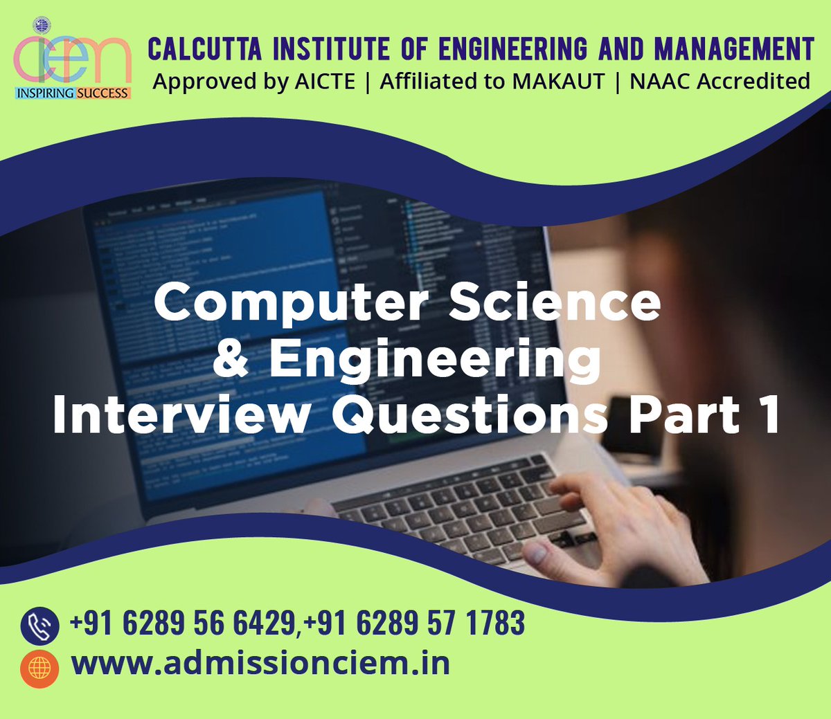 ciemcalcutta's tweet photo. #ComputerScienceAndEngineeringInterviewQuestions
#CSEInterviewQuestions
#CSETechnicalQuestionsInterview

To know more, checkout this post: https://t.co/cLsjLBc6pP https://t.co/c9Jwhsv6tI