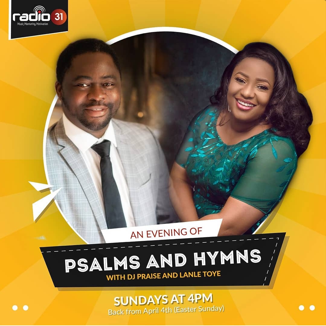 Radio31Live's tweet photo. Join us from Easter Sunday at 4pm as we celebrate on @Radio31Live 
"An Evening of Psalms &amp; Hymns with Djpraise and Lanle Toye https://t.co/t5U7VxhC6J