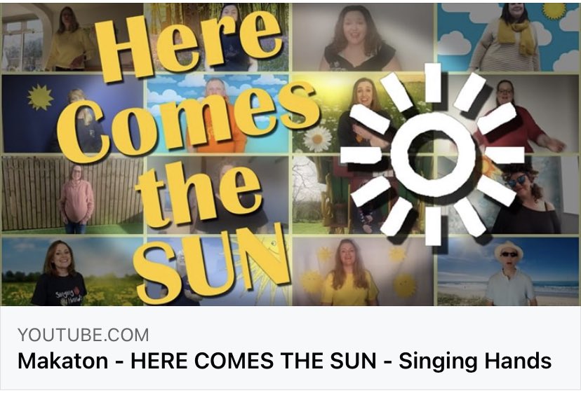 singinghands's tweet image. youtu.be/uPhMyKAeYyw HERE COMES THE SUN with #Makaton - featuring 80 Makaton tutors from across the U.K. - enjoy!! ☀️ @MakatonCharity #lockdown #choir