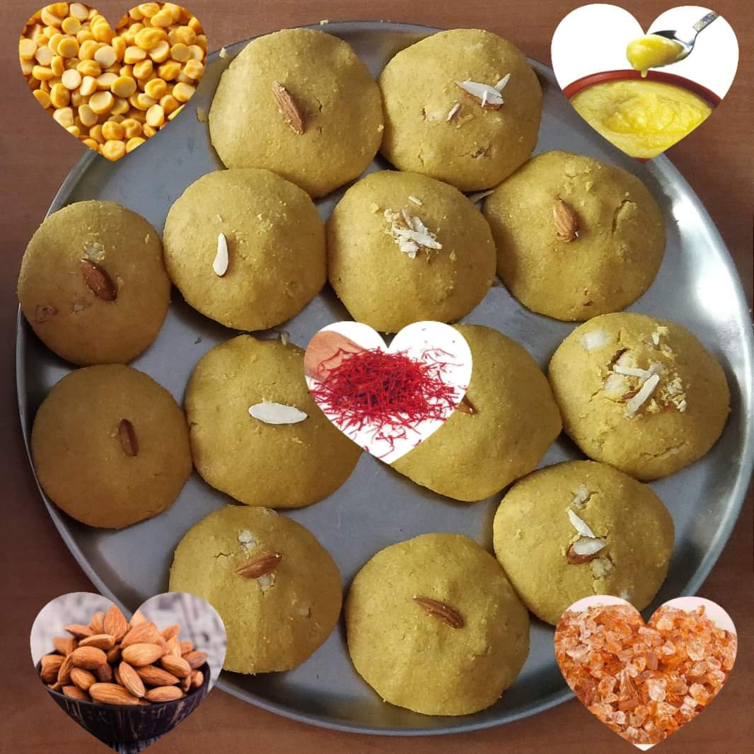 LaGravitea's tweet photo. #LaGravitea prepares traditional Rajasthani sweet delicacy #SAATU using Chickpeas (Chana Dal), Clarified Butter (Ghee), Tragacanth Gum (Gond), Badam (Almond) &amp; Kesar (Saffron).

Do remember us if you wish to place an order for your family &amp; friends.

#NoPreservatives 

#FolllowMe https://t.co/60rhhtFsLY