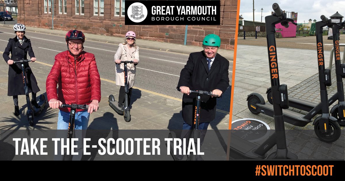 everything_gy's tweet photo. You can now hire electric scooters to get around Great Yarmouth, Gorleston & Bradwell in an environmentally-friendly way - thanks to a trial designed to support a "green restart" of local travel.
Read more: https://t.co/vDZCSocf8l.
#switchtoscoot #escootertrial #greentravel π΄ https://t.co/pFh01yPm2m