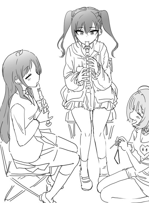 ファンボックスに『バンドを組むユニット名募集中(砂塚あきら / 辻野あかり / 夢見りあむ)』リクエストが来たので描きました 