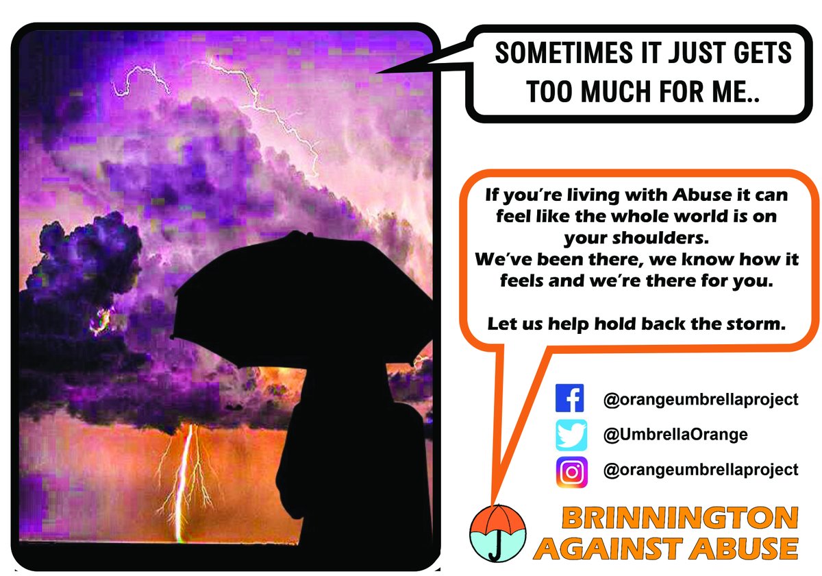 It can feel like simply surviving with #domesticabuse is too much to bear, but there are people ready to help.
<a href="/UmbrellaOrange/">The Orange Umbrella Project🧡</a>
<a href="/OWLSgroup/">Owls Group 💜</a>
<a href="/womenscentreSPT/">SWC</a>
@StockportSWA
<a href="/StockportTPA/">Stockport TPA</a>
<a href="/SMBC_Community/">Communities Team</a>