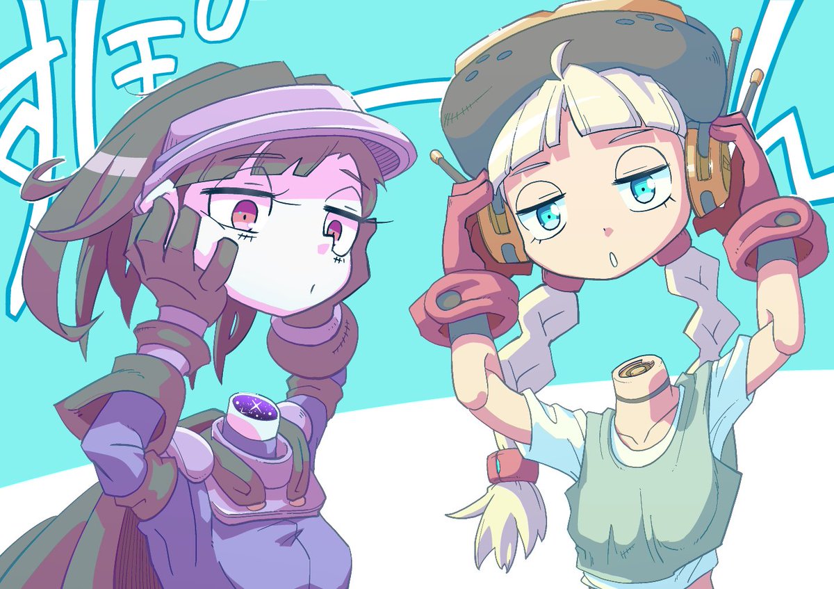 SAN_SETU's tweet photo. 今日のメカ娘：

前にデュラハン娘(左)を描いたので、このネタからは逃れられない宿命にありました。

因めてないですが、ハッシュタグ的には「メカ娘」より「ロボ娘」の方がややメジャーなようです。

#絵描きさんと繋がりたい
#ロボ娘
#人外 https://t.co/2EM07jSqfZ