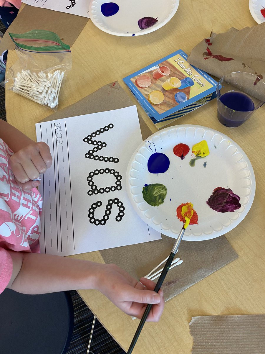 When you read a book about mixing colors, you just have to incorporate paint into sight word practice! 🎨📚<a href="/SPEPatriots/">Jamie Peemoeller</a>