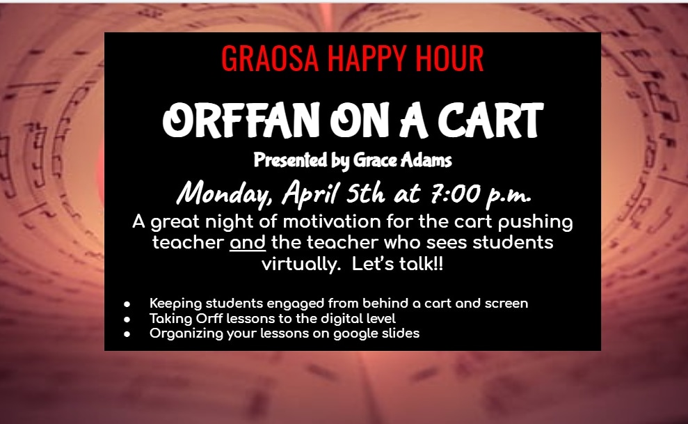 Join GRAOSA for their 2nd Happy Hour! The link will be sent to members before the event. Join us for some great ideas!
