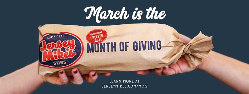 On March 31, <a href="/jerseymikes/">Jersey Mike's Subs</a>  “Day of Giving" kicks off! Customers are invited to visit our restaurants for a delicious sub meal and we’ll donate 100 percent of the day’s sales to <a href="/HoosierHillsFB/">HHFB</a> ! Please plan your lunch or office lunch today!