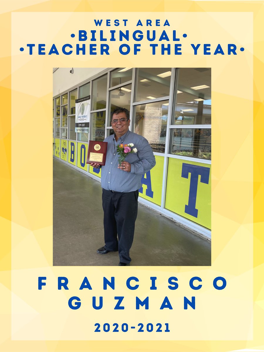 Congratulations to Mr. Guzman our West Area BilingualTeacher of the Year!!!  We are very proud of you!!
