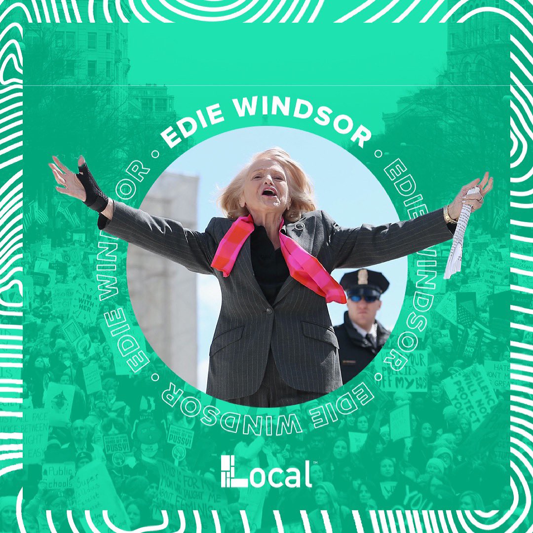 local_civics's tweet photo. Edie Windsor was a LGBTQ rights activist. Throughout the 1970s she participated in many LGBTQ marches and volunteered at organizations such as Lesbian Advocates and Defenders, the East End Gay Organization, and the LGBT Community Center. https://t.co/Y81Bmlx6M6
