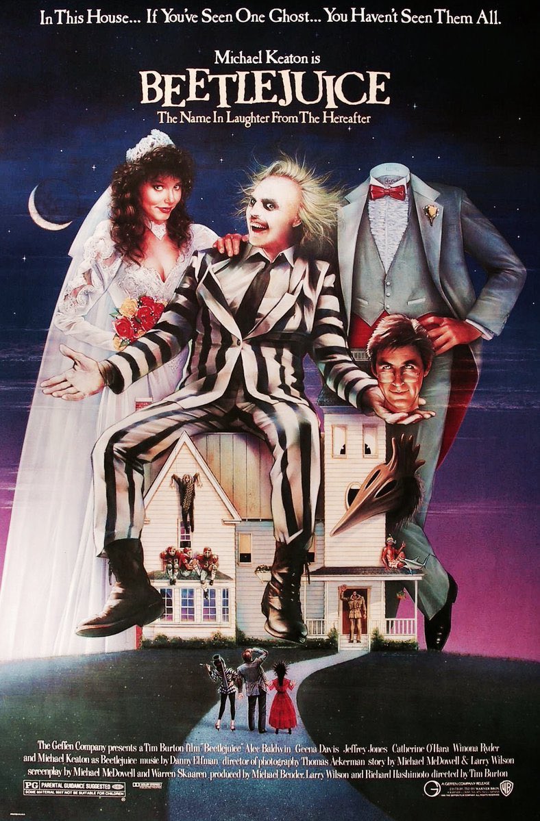 retrochenta's tweet photo. Hoy hace 33 años que se estrenó en EEUU “Beetlejuice”, la genial película de Tim Burton. https://t.co/hdD8OiVzE4